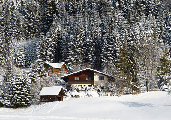 Unser Haus im Winter - Südseite